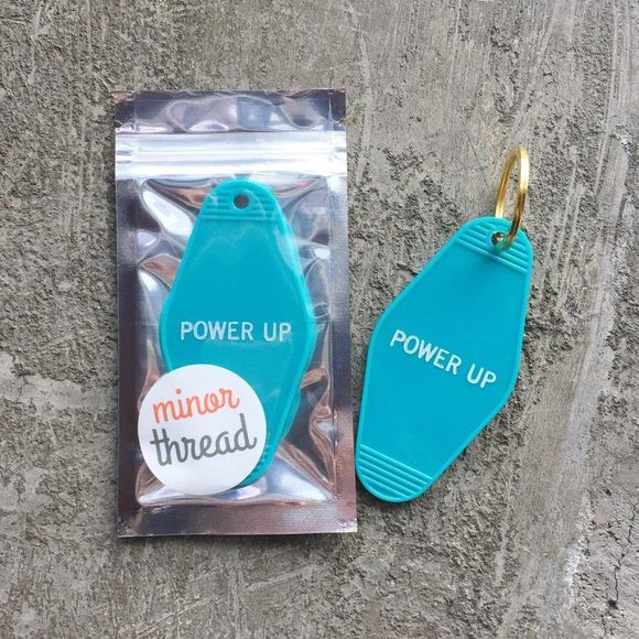 Power Up Keychain in Turquoise - Picture 2 of 2